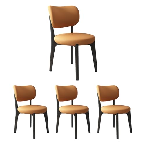 JS Ouyafei Esszimmerstühle 2er 4er 6er Bequeme Rückenlehne Weicher Sitz Geeignet Für Alle Arten Von Restaurants Und Küchen Black + Orange 4PASS von JS Ouyafei