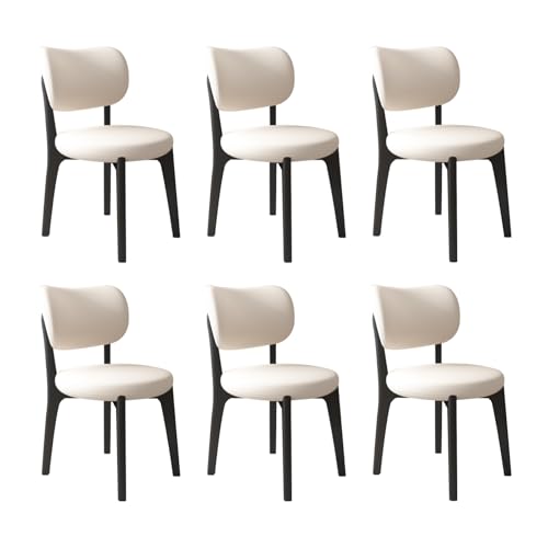 JS Ouyafei Esszimmerstühle 2er 4er 6er Bequeme Rückenlehne Weicher Sitz Geeignet Für Alle Arten Von Restaurants Und Küchen Black + White 6PASS von JS Ouyafei