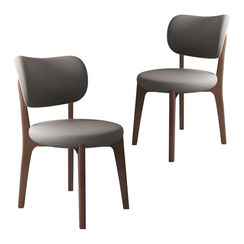 JS Ouyafei Esszimmerstühle 2er 4er 6er Bequeme Rückenlehne Weicher Sitz Geeignet Für Alle Arten Von Restaurants Und Küchen Dark Walnut + Dark Gray 2PASS von JS Ouyafei