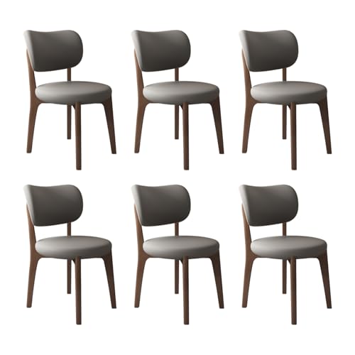 JS Ouyafei Esszimmerstühle 2er 4er 6er Bequeme Rückenlehne Weicher Sitz Geeignet Für Alle Arten Von Restaurants Und Küchen Dark Walnut + Dark Gray 6PASS von JS Ouyafei