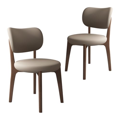 JS Ouyafei Esszimmerstühle 2er 4er 6er Bequeme Rückenlehne Weicher Sitz Geeignet Für Alle Arten Von Restaurants Und Küchen Dark Walnut + Dark Khaki 2PASS von JS Ouyafei