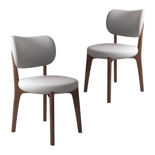 JS Ouyafei Esszimmerstühle 2er 4er 6er Bequeme Rückenlehne Weicher Sitz Geeignet Für Alle Arten Von Restaurants Und Küchen Dark Walnut + Light Gray 2PASS von JS Ouyafei
