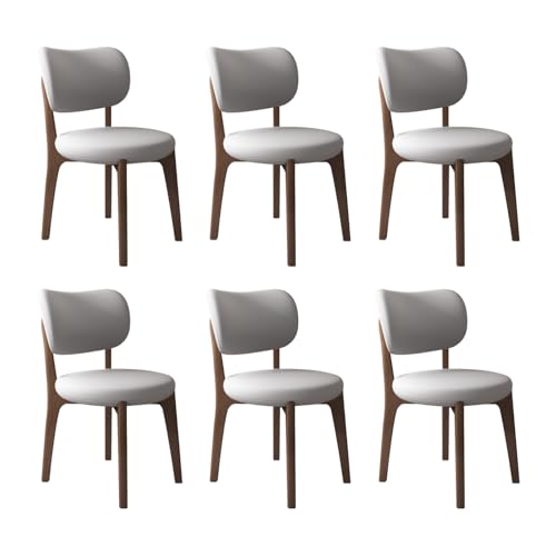 JS Ouyafei Esszimmerstühle 2er 4er 6er Bequeme Rückenlehne Weicher Sitz Geeignet Für Alle Arten Von Restaurants Und Küchen Dark Walnut + Light Gray 6PASS von JS Ouyafei