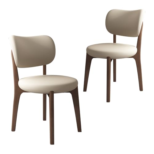 JS Ouyafei Esszimmerstühle 2er 4er 6er Bequeme Rückenlehne Weicher Sitz Geeignet Für Alle Arten Von Restaurants Und Küchen Dark Walnut + Light Khaki 2PASS von JS Ouyafei