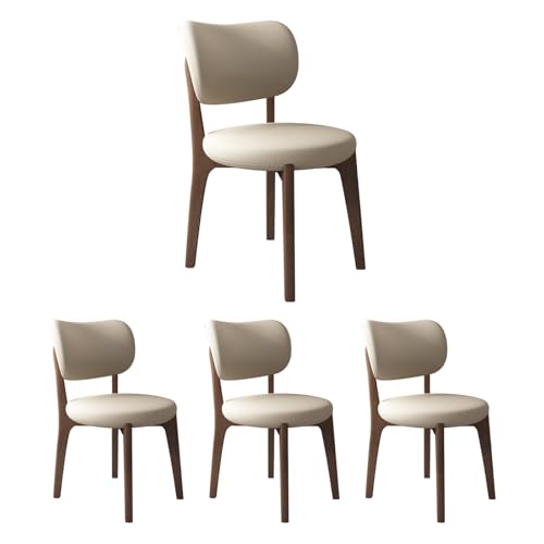 JS Ouyafei Esszimmerstühle 2er 4er 6er Bequeme Rückenlehne Weicher Sitz Geeignet Für Alle Arten Von Restaurants Und Küchen Dark Walnut + Light Khaki 4PASS von JS Ouyafei