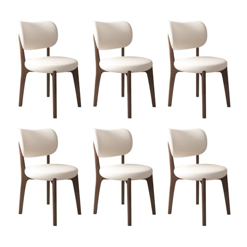 JS Ouyafei Esszimmerstühle 2er 4er 6er Bequeme Rückenlehne Weicher Sitz Geeignet Für Alle Arten Von Restaurants Und Küchen Dark Walnut + White 6PASS von JS Ouyafei
