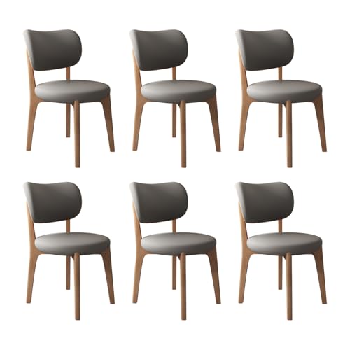 JS Ouyafei Esszimmerstühle 2er 4er 6er Bequeme Rückenlehne Weicher Sitz Geeignet Für Alle Arten Von Restaurants Und Küchen Light Walnut + Dark Gray 6PASS von JS Ouyafei