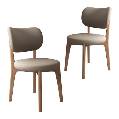 JS Ouyafei Esszimmerstühle 2er 4er 6er Bequeme Rückenlehne Weicher Sitz Geeignet Für Alle Arten Von Restaurants Und Küchen Light Walnut + Dark Khaki 2PASS von JS Ouyafei