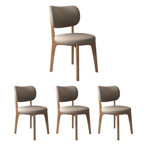 JS Ouyafei Esszimmerstühle 2er 4er 6er Bequeme Rückenlehne Weicher Sitz Geeignet Für Alle Arten Von Restaurants Und Küchen Light Walnut + Dark Khaki 4PASS von JS Ouyafei