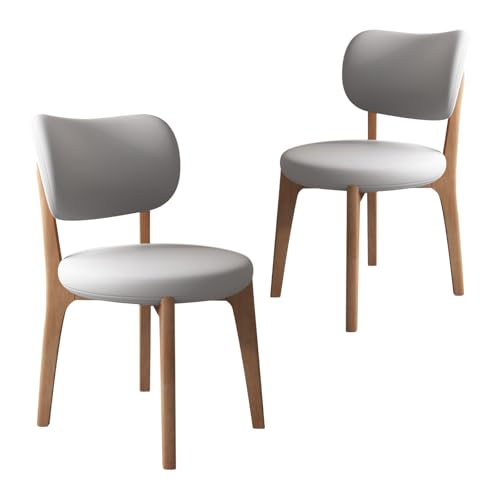 JS Ouyafei Esszimmerstühle 2er 4er 6er Bequeme Rückenlehne Weicher Sitz Geeignet Für Alle Arten Von Restaurants Und Küchen Light Walnut + Light Gray 2PASS von JS Ouyafei