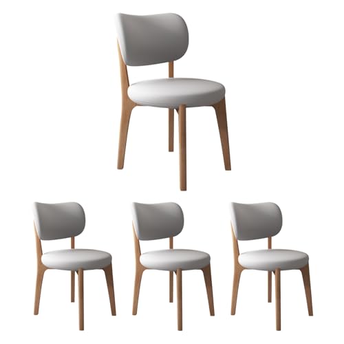 JS Ouyafei Esszimmerstühle 2er 4er 6er Bequeme Rückenlehne Weicher Sitz Geeignet Für Alle Arten Von Restaurants Und Küchen Light Walnut + Light Gray 4PASS von JS Ouyafei