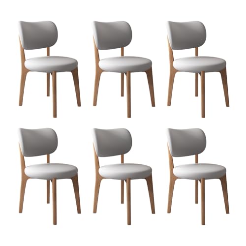 JS Ouyafei Esszimmerstühle 2er 4er 6er Bequeme Rückenlehne Weicher Sitz Geeignet Für Alle Arten Von Restaurants Und Küchen Light Walnut + Light Gray 6PASS von JS Ouyafei