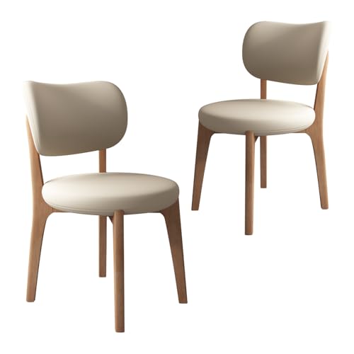JS Ouyafei Esszimmerstühle 2er 4er 6er Bequeme Rückenlehne Weicher Sitz Geeignet Für Alle Arten Von Restaurants Und Küchen Light Walnut + Light Khaki 2PASS von JS Ouyafei