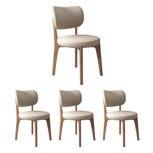 JS Ouyafei Esszimmerstühle 2er 4er 6er Bequeme Rückenlehne Weicher Sitz Geeignet Für Alle Arten Von Restaurants Und Küchen Light Walnut + Light Khaki 4PASS von JS Ouyafei