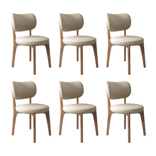 JS Ouyafei Esszimmerstühle 2er 4er 6er Bequeme Rückenlehne Weicher Sitz Geeignet Für Alle Arten Von Restaurants Und Küchen Light Walnut + Light Khaki 6PASS von JS Ouyafei