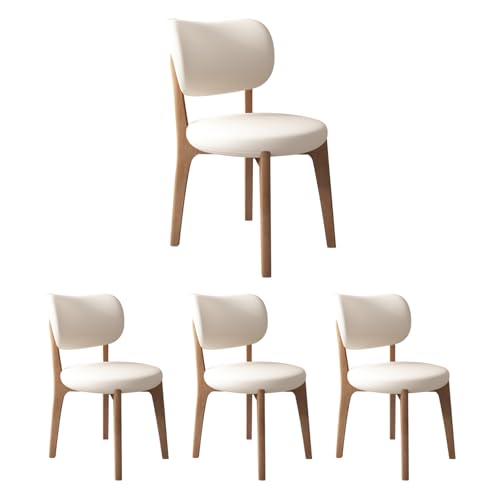JS Ouyafei Esszimmerstühle 2er 4er 6er Bequeme Rückenlehne Weicher Sitz Geeignet Für Alle Arten Von Restaurants Und Küchen Light Walnut + White 4PASS von JS Ouyafei