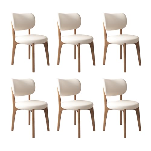 JS Ouyafei Esszimmerstühle 2er 4er 6er Bequeme Rückenlehne Weicher Sitz Geeignet Für Alle Arten Von Restaurants Und Küchen Light Walnut + White 6PASS von JS Ouyafei