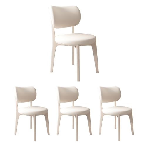 JS Ouyafei Esszimmerstühle 2er 4er 6er Bequeme Rückenlehne Weicher Sitz Geeignet Für Alle Arten Von Restaurants Und Küchen White + White 4PASS von JS Ouyafei