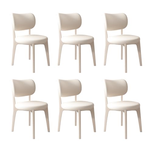 JS Ouyafei Esszimmerstühle 2er 4er 6er Bequeme Rückenlehne Weicher Sitz Geeignet Für Alle Arten Von Restaurants Und Küchen White + White 6PASS von JS Ouyafei