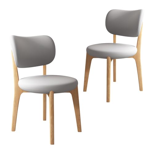 JS Ouyafei Esszimmerstühle 2er 4er 6er Bequeme Rückenlehne Weicher Sitz Geeignet Für Alle Arten Von Restaurants Und Küchen Wood Color + Light Gray 2PASS von JS Ouyafei