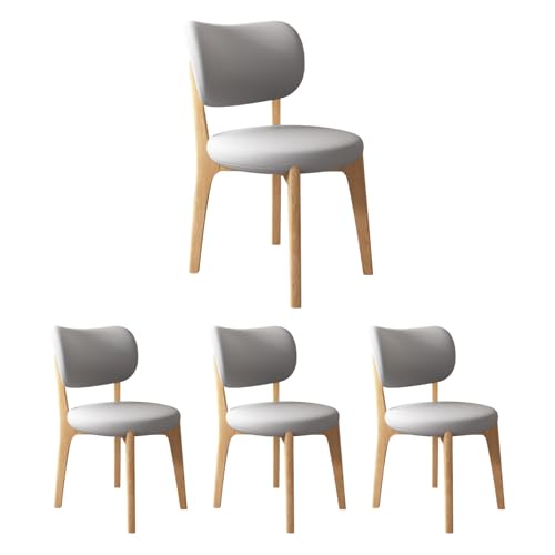 JS Ouyafei Esszimmerstühle 2er 4er 6er Bequeme Rückenlehne Weicher Sitz Geeignet Für Alle Arten Von Restaurants Und Küchen Wood Color + Light Gray 4PASS von JS Ouyafei