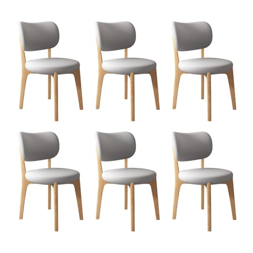 JS Ouyafei Esszimmerstühle 2er 4er 6er Bequeme Rückenlehne Weicher Sitz Geeignet Für Alle Arten Von Restaurants Und Küchen Wood Color + Light Gray 6PASS von JS Ouyafei