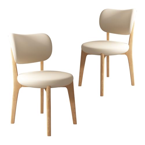 JS Ouyafei Esszimmerstühle 2er 4er 6er Bequeme Rückenlehne Weicher Sitz Geeignet Für Alle Arten Von Restaurants Und Küchen Wood Color + Light Khaki 2PASS von JS Ouyafei