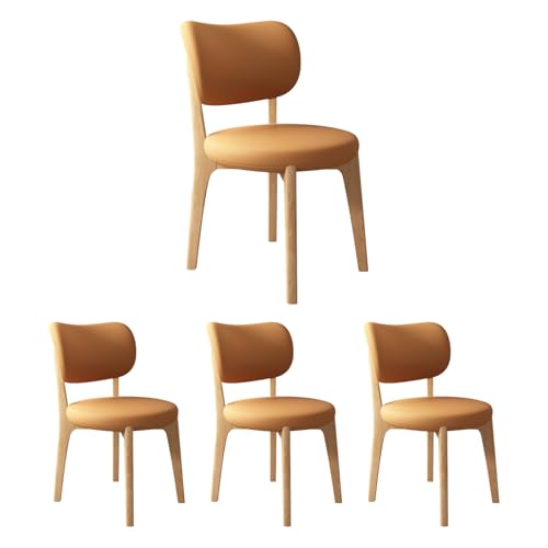 JS Ouyafei Esszimmerstühle 2er 4er 6er Bequeme Rückenlehne Weicher Sitz Geeignet Für Alle Arten Von Restaurants Und Küchen Wood Color + Orange 4PASS von JS Ouyafei