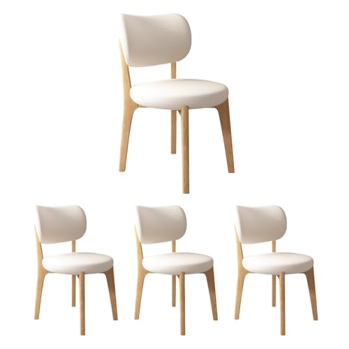 JS Ouyafei Esszimmerstühle 2er 4er 6er Bequeme Rückenlehne Weicher Sitz Geeignet Für Alle Arten Von Restaurants Und Küchen Wood Color + White 4PASS von JS Ouyafei