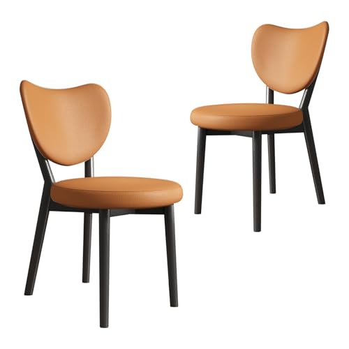 JS Ouyafei Esszimmerstühle 2er Bequemes Sitzen. Ergonomisches Design. Einfache Installation. Geeignet Für Restaurants, Küchen Usw. Black + Orange 2PASS von JS Ouyafei