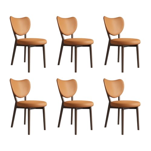 JS Ouyafei Esszimmerstühle 2er Bequemes Sitzen. Ergonomisches Design. Einfache Installation. Geeignet Für Restaurants, Küchen Usw. Dark Walnut + Orange 6PASS von JS Ouyafei