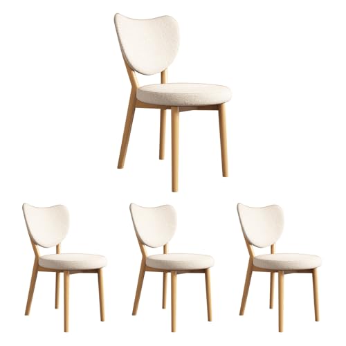JS Ouyafei Esszimmerstühle 2er Bequemes Sitzen. Ergonomisches Design. Einfache Installation. Geeignet Für Restaurants, Küchen Usw. Wood Color + White 4PASS von JS Ouyafei
