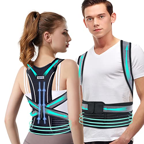 JS&KeJi Rücken Geradehalter - Haltungskorrektur Rücken für Damen und Herren Haltungstrainer Rücken Rückenstützgürtel Lindert Rückenschmerzen (XL) von JS&KeJi