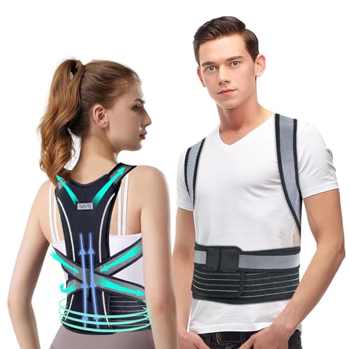 JS&KeJi Rücken Geradehalter - Haltungskorrektur Rücken für Damen und Herren Haltungstrainer Rücken Rückenstützgürtel Lindert Rückenschmerzen (L von JS&KeJi