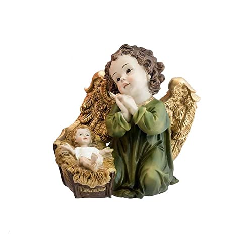 JSA Flamme Figur Engel mit Kind Jesus, Mehrfarbig, 15 cm von JSA
