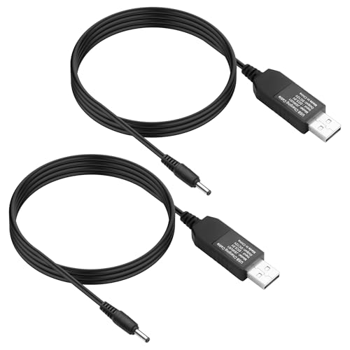 JSADZKJ 2 Stück USB-zu-Gleichstrom-Spannungserhöhungskabel, 5V bis 12V USB-zu-Gleichstrom-3.5x1.35mm Stromkabel,5V USB-zu-12V Booster-kabel für Router,LED-Lichtleisten,Kameras–3,28Ft von JSADZKJ