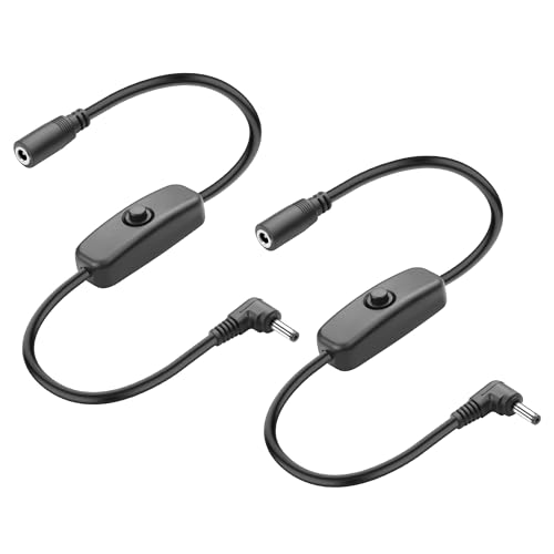 JSADZKJ 2Pcs 3.5mm X 1.35mm Schalter Kabel 5V DC Männlich zu Weiblich DC 5 V Power Adapter Männlich Verlängerungskabel mit 501 Schalter für LED-Lampen,Tischlampen,Schrankleuchten 0.85FT JSADZKJ 2Pcs 3.5mm X 1.35mm Schalter Kabel 5V DC Männlich zu Weiblich DC 5 V Power Adapter Männlich Verlängerungskabel mit 501 Schalter für LED-Lampen,Tischlampen,Schrankleuchten 0.85FT von JSADZKJ