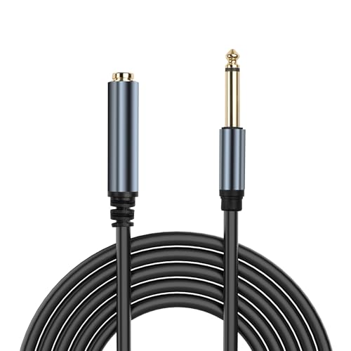 JSADZKJ 6,35mm Mono Audio Cord 1/4 Zoll TS Männlich-zu-Weiblich Audio Adapter Kabel Gold plattiert 6,35mm Mono Jack 1/4 Zoll TS Kabel für Lautsprecher Verstärker Mikrofon 5.9Ft von JSADZKJ