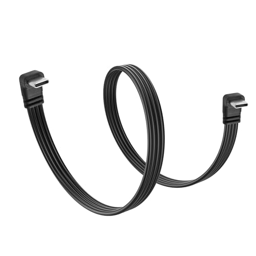 JSADZKJ 90 Grad USB C Kabel, Typ C Stecker auf Stecker, Unterstützt Daten und Aufladen Nach Oben/Unten Abgewinkelt, Kurzes Ladekabel für USB-C-Geräte von JSADZKJ