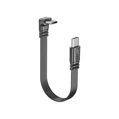 JSADZKJ 90 Grad USB C zu C Flachkabel,USB Typ C Männlich zu Männlich Verlängerungskabel unterstützt das Aufladen und die Datenübertragung für Laptop,Telefone,Auto 1M (Auf/Ab zu Männlich) von JSADZKJ
