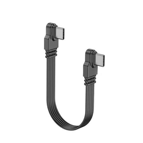 JSADZKJ 90 Grad USB C zu C Flachkabel,USB Typ C Männlich zu Männlich Verlängerungskabel unterstützt das Aufladen und die Datenübertragung für Laptop,Telefone,Auto 1M (Rechter zu Rechtem Winkel) von JSADZKJ