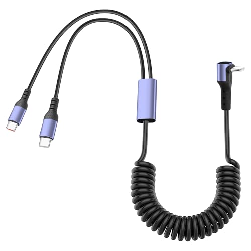 JSADZKJ 90 Grad USB Typ C Federkabel USB C auf 2 Typ C Y Splitter Schnelles Ladekabel 2-in-1 Spule Multi-Ladekabel für Auto, Laptop, Tablet, Powerbank, Smartphone 5.9ft JSADZKJ 90 Grad USB Typ C Federkabel USB C auf 2 Typ C Y Splitter Schnelles Ladekabel 2-in-1 Spule Multi-Ladekabel für Auto, Laptop, Tablet, Powerbank, Smartphone 5.9ft von JSADZKJ
