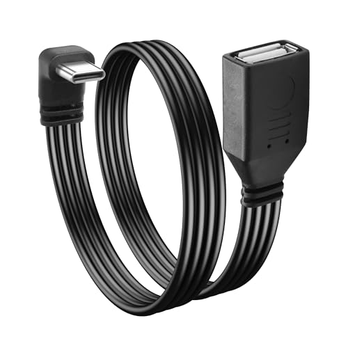 JSADZKJ 90 Grad rechtwinkliges USB C2.0 Kabel Typ C auf USB Weiblich OTG Adapterkabel USB Typ C Flaches kurzes Kabel,Universal Tablet,USB Flash Drive Laptop 11.8in/30CM（Winkel auf/ab） von JSADZKJ