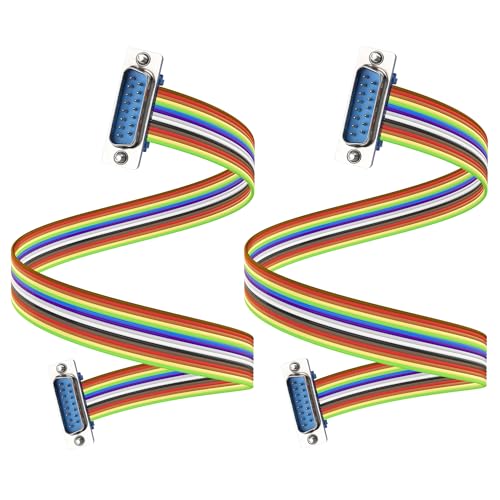 JSADZKJ DB15 RS232 Serielles Verlängerungskabel Männlich zu männlich D-SUB 15-Pin Stecker gerade durch Kabel 1.6FT DB15 Serielles Kabel für Computer Drucker Scanner 2Pcs (männlich zu männlich) von JSADZKJ