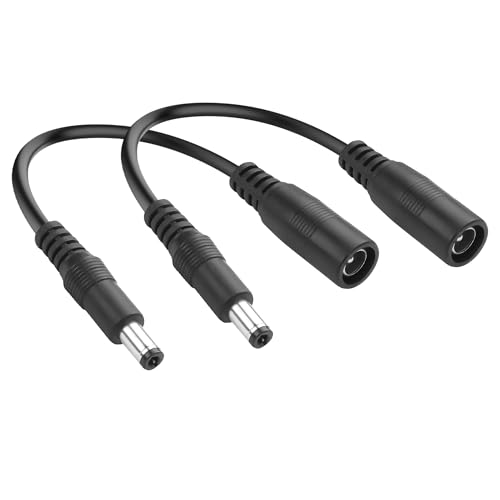 JSADZKJ DC5.5x2.1mm zu DC5.5x2.5mm Ladekabel,5521 Buchse zu 5525 Stecker Adapter Verlängerungskabel,24V DC Verlängerungskabel Überwachungskamera Kabel für LED,Monitor,DVR-15CM (DC5525 Male) von JSADZKJ