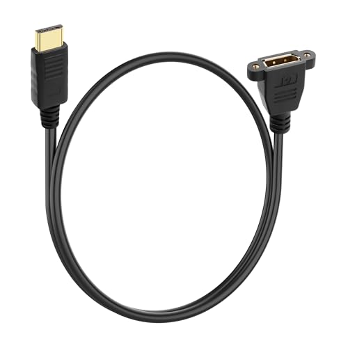 JSADZKJ Displayport 1.4 Stecker zu Buchse Verlängerungskabel DP zu DP Verlängerungskabel mit Schrauben Panel Mount 4k/60hz 2K@144Hz Unterstützt Audio&Video für Monitor TV Laptop 1.6ft/0.5m von JSADZKJ