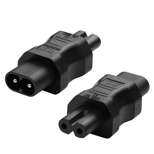 JSADZKJ IEC320 C7 zu C8 AC Power Adapter Abbildung 8 Männlich zu Weiblich Power Plug Konverter C7 zu C8 Erweiterung Power Adapter 110V-250V 2.5A für Laptops Scanner Stromversorgung (2 Stück) von JSADZKJ