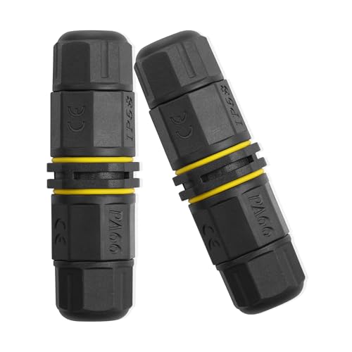 JSADZKJ IP68 Wasserdichtes Elektrisches Kabel Steckverbinder Outdoor Wasserdichtes M20 2 Pol Stecker Steckverbinder Wire Range(3.5-10mm) für Outdoor Led Beleuchtung,Straßenlaternen 2pcs (4 polig) von JSADZKJ