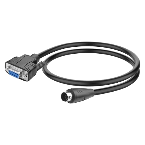 JSADZKJ RS232 DB9 zu Mini DIN 8-Pin Serielles Kabel,DB9 9-Pin Männlich zu Mini DIN 8-Pin Männlich Schraubklemme Adapterkabel DB9 zu Mini DIN 8-Pin Kabel für Mikrofon Scanner Drucker 3.28ft/1M von JSADZKJ