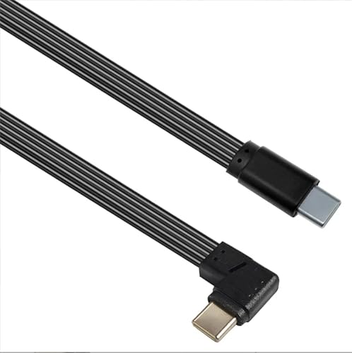 JSADZKJ Rechtwinkliges Typ C 2.0 Flaches Datenkabel 1FT 90 Grad USB C zu USB C Kurzes Kabel unterstützt Laden & Datenübertragung,für Auto,Telefon,Laptop (C auf USB C Rechtwinklig) von JSADZKJ